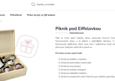 Popisek dárkového boxu pro e-shop Gifit